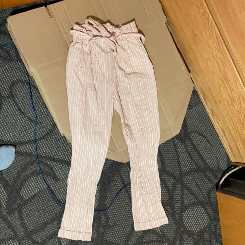 Tie in the front Striped Pants